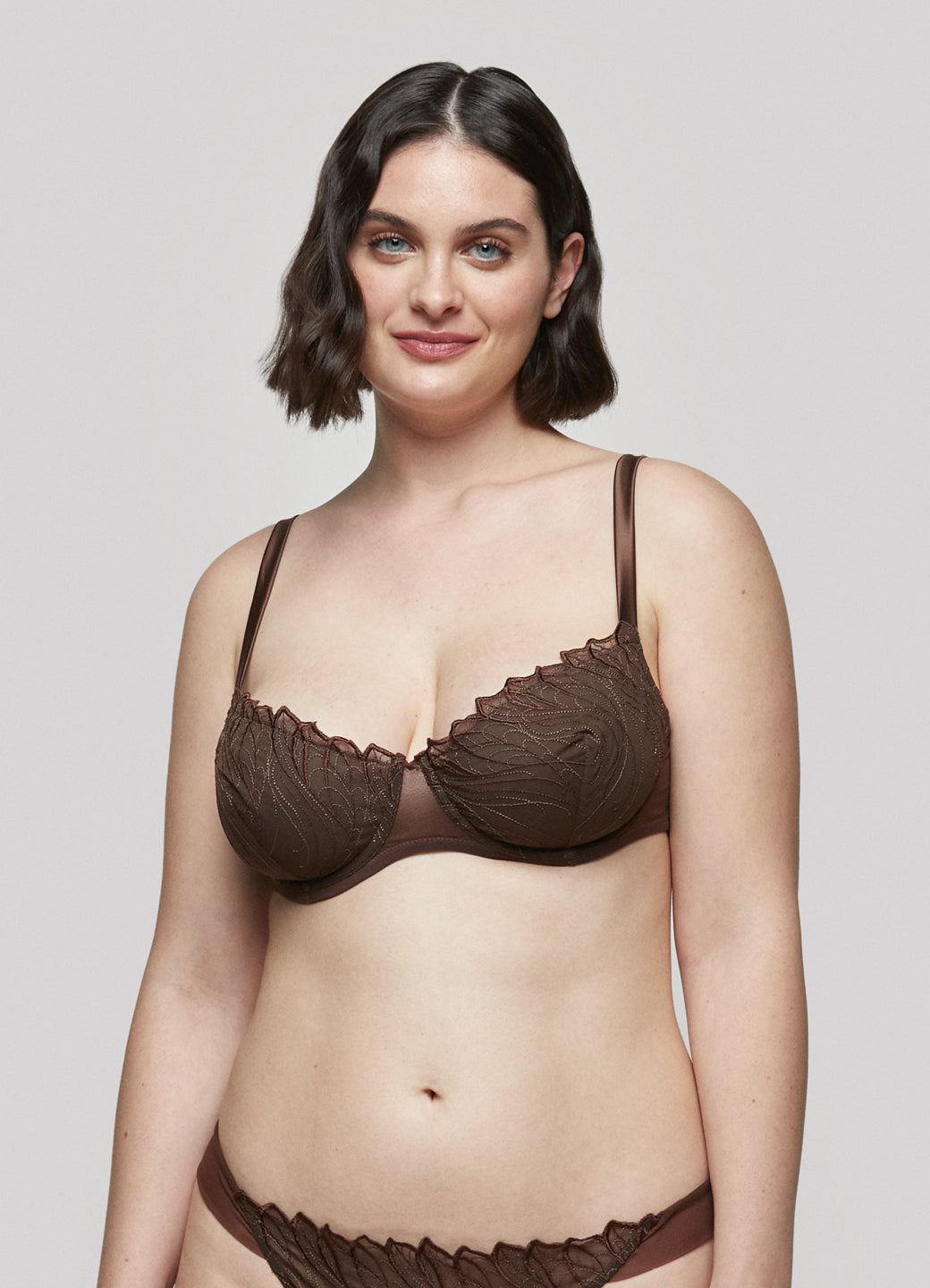 Agape Chitè, Balcony Bra in Embroidered Tulle Agapè Woman, Chité Lingerie